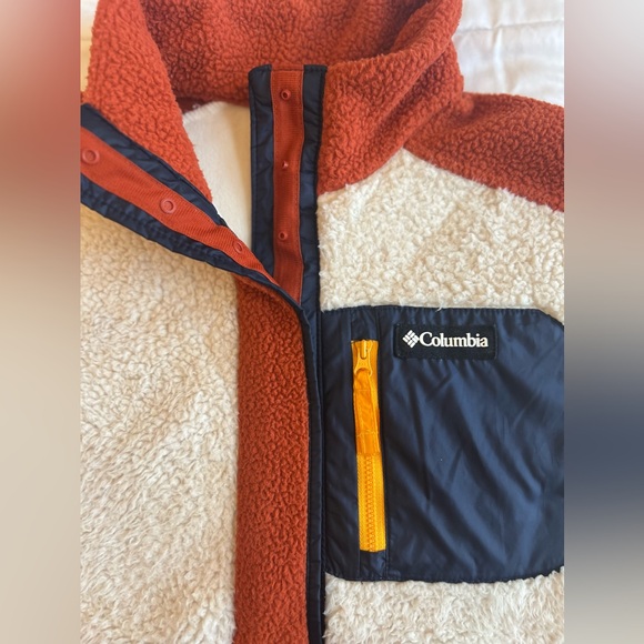 Columbia Lodge Sherpa Fleece Retro Outdoor Cozy Soft Pullover Sweatshirt Medium - Picture 4 of 16